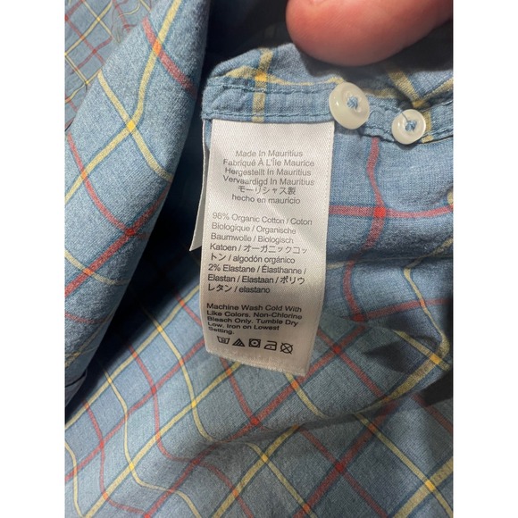 J Crew Men's Slim Fit Button Down Shirt XL Plaid‎ Organic Cotton Blend Stretch - Picture 3 of 8